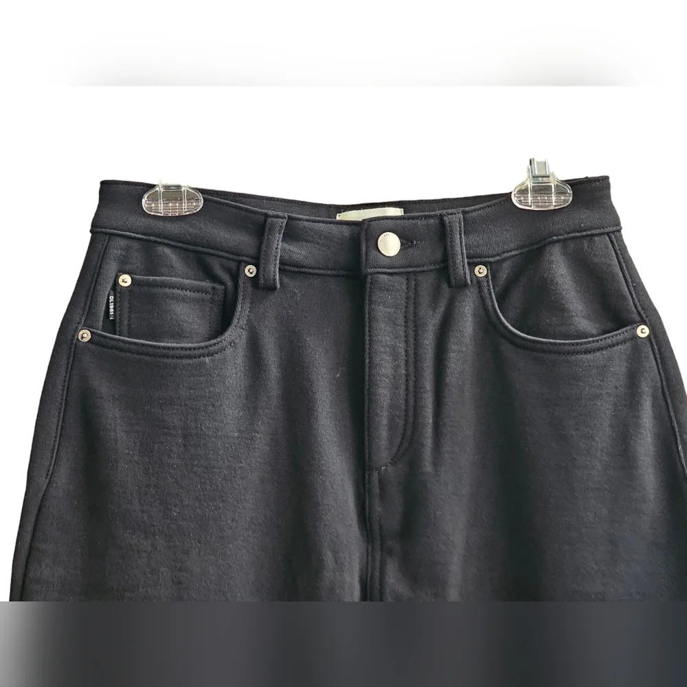 DL1961 Alma Skirt Midi Black Terry Size 25 Sample - Picture 2 of 13